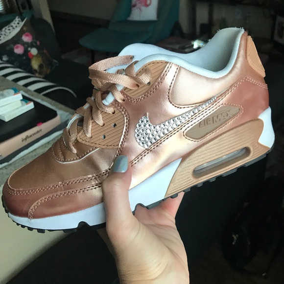 Nike Shoes | Rose Gold Air Max Bling Crystal | Poshmark Damen Nike Air Max 97 Lx Weiß Schwarz Bling Kaufen